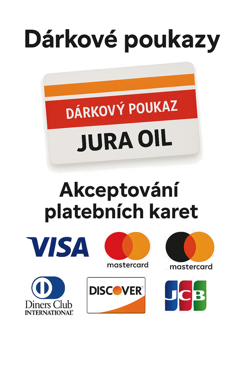 Dárkové poukazy JURA OIL Zakupte si náš dárkový poukaz přímo na čerpací stanici a potěšte své blízké praktickým dárkem.